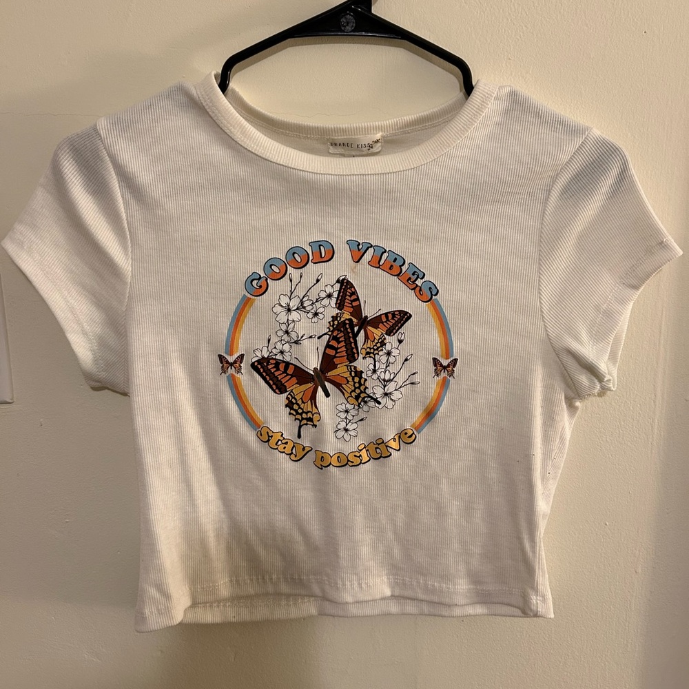 White butterfly top